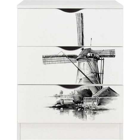 Leomark White Chest Of Drawers - ROMA - Windmill
