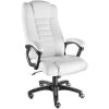 Tectake Luxury Office Chair Made Of Artificial Leather - Desk Chair, Computer Chair, Ergonomic Chair - White