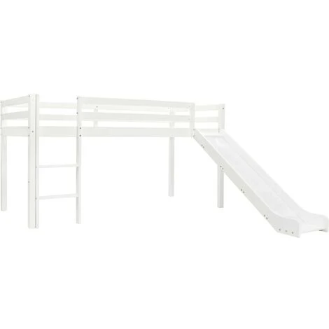 Topdeal Children's Loft Bed Frame With Slide & Ladder Pinewood 97x208 Cm VDTD23799