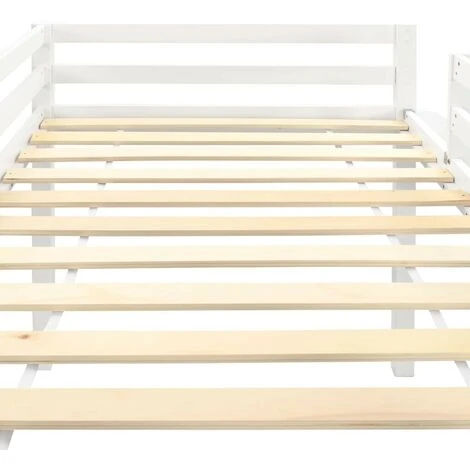 Topdeal Children's Loft Bed Frame With Slide & Ladder Pinewood 97x208 Cm VDTD23799 - Image 4