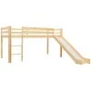 Topdeal Children's Loft Bed Frame With Slide & Ladder Pinewood 97x208 Cm VDTD23800