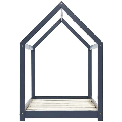 Topdeal Kids Bed Frame Grey Solid Pine Wood 70x140 Cm VDTD24206 - Image 4