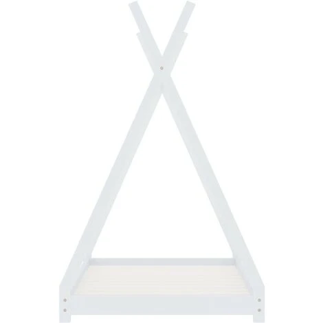 Topdeal Kids Bed Frame White Solid Pine Wood 70x140 Cm VDTD24212 - Image 4