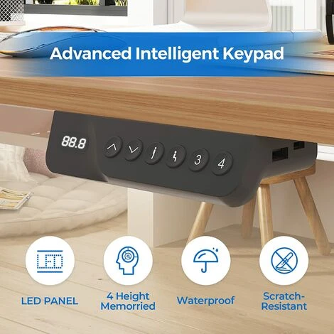 FLEXISPOT Electric Height Adjustable Standing Desk Sit Stand Desk Adjustable Desk Stand Up Desk With Memory Pannel-(White Frame+100cm Maple Top) - Image 3