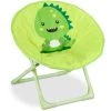 Relaxdays Moon Chair Kids, Foldable, Indoor, Camping Seat For Boys & Girls, HxWxD 48 X 51 X 48 Cm, Monster, Yellow
