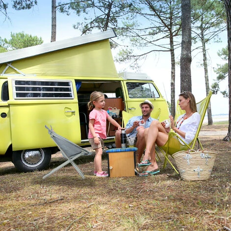 Relaxdays Moon Chair Kids, Foldable, Indoor, Camping Seat For Boys & Girls, HxWxD 48 X 51 X 48 Cm, Monster, Yellow - Image 3