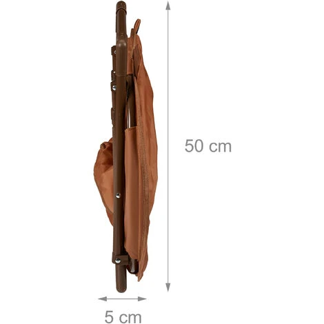 Relaxdays Moon Chair Kids Foldable Indoor & Outdoor Camping Seat For Boys And Girls, Bear, Brown HxWxD 48 X 51 X 48 Cm - Image 5