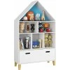 FURCHEN Toy Box Storage Triangle Kids Bookshelf Toy Storage Unit Childrens Bookcase White Toy Organiser With Drawers For Children's Room Playroom 8030132.5cm