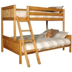 COMFY LIVING Wooden Triple Bunk Bed In Caramel