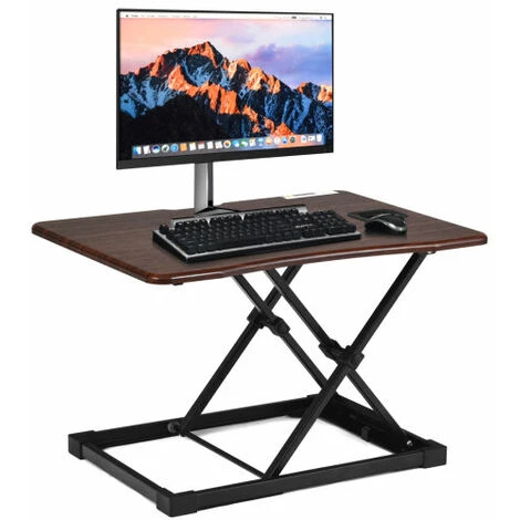 Gymax Height Adjustable Desk Converter Standing Up Work Station