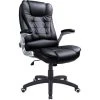 SONGMICS Office Swivel Chair With 76 Cm High Back Large Seat And Flip-Up Armrest Computer Desk Executive Chair PU OBG51BUK