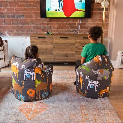 Ready Steady Bed Childrens Character Filled Beanbags Kids Bedroom Play Room Furniture Bean Bag, Africa - Image 5