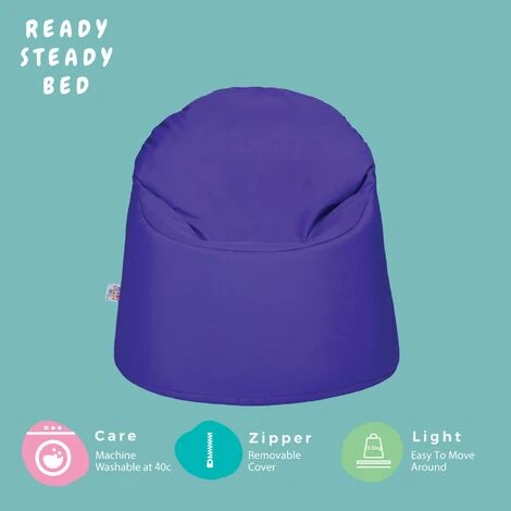 Ready Steady Bed Outdoor Kids Bean Bag Chair Indoor Comfy Seat Child's Ergonomic Durable Comfort, Purple - Image 4
