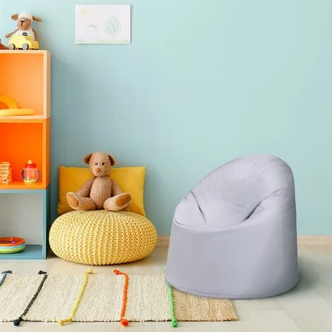 Ready Steady Bed Outdoor Kids Bean Bag Chair Indoor Comfy Seat Child's Ergonomic Durable Comfort, Silver - Image 5