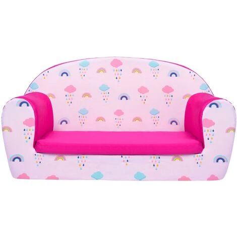 Ready Steady Bed Kids Children Mini Lounger Kids Sofa Seat Chair Great For Playroom Kidsroom Living Room Colourful Lightweight And Durable, Rainbow