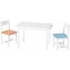 GIZCAM 3PCS Kids Table & Chair Set Children Wooden Furniture Toddler Drawing Desk