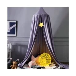 MUFF Bed Canopy For Bedroom Round Dome For Baby Nursery Room Decorations 250cm Purple Gray