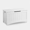 VonHaus Colonial Storage Box - White Spacious Panelled Storage Chest With Easy-Open Operation - Classic & Traditional - Portable & Compact Toy Box Storage Unit For Lounge Living Room Hallway & Bedroom