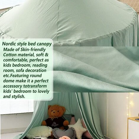 MUFF Kids Bed Canopy For Bedroom Round Dome For Baby Nursery Room Decorations Skin-friendly Cotton 2.5m (Brown) - Image 2