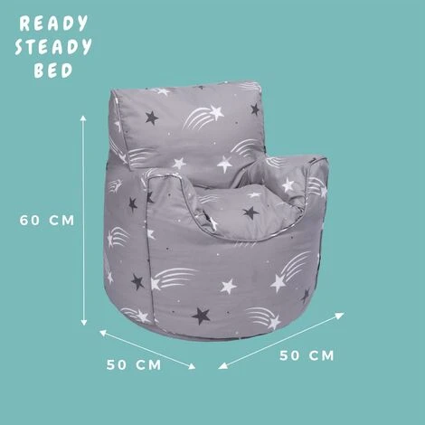 Ready Steady Bed Childrens Character Filled Beanbag Kids Bean Bag Chair Seat Bedroom Play TV Room, Shooting Stars - Image 2