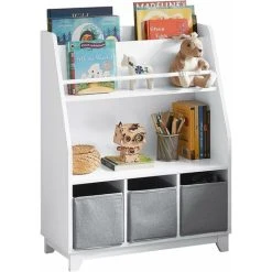 SoBuy Children Kids Bookcase Book Shelf Toy Shelf Storage Display Shelf Rack Organizer,KMB34-W