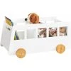 SoBuy Children Kids Bookcase Book Shelf Toy Shelf Storage Display Shelf Rack Bus Shaped Shelf,KMB41-W