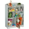 Relaxdays Children's Shelf, Storage Unit For Books, Toys And Games, Stable MDF Material, HxWxD: 100 X 71.5 X 34 Cm, Grey