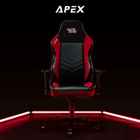 Game Over Apex Gaming Desk Chair, Ergonomically Designed Seating, Premium PU Leather With 4D Adjustable Arm Rest And Height, Additional Lumbar Support, Red - Image 5