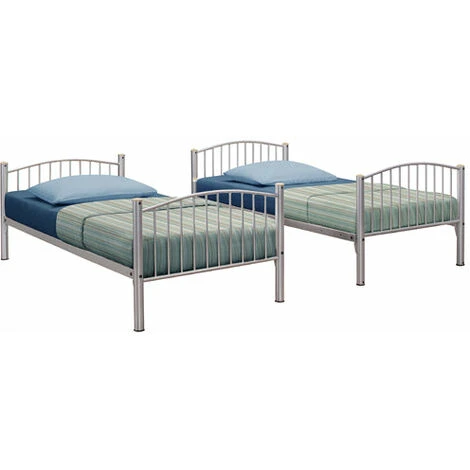 FTA FURNISHING Multi-Functional Corfu Metallic Finish Bunk Bed - (Separates Into 2 Single Beds) - Image 4