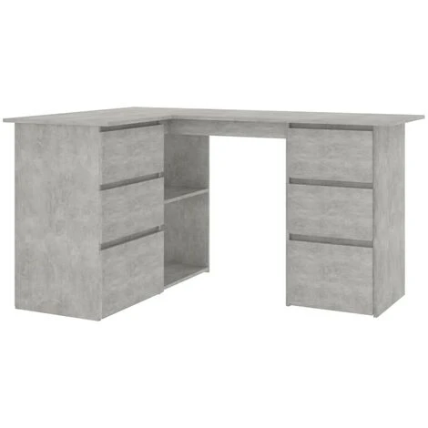 Topdeal Corner Desk Concrete Grey 145x100x76 Cm Chipboard FF801093UK - Image 2