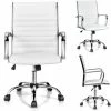 Costway High Back Executive Chair Ergonomic Home Office Chair Rolling PU Leather Chair