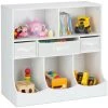 Relaxdays Children's Shelf For Toys & Books, Room Organiser, 8 Compartments, Girls & Boys, HWD: 75 X 80 X 40 Cm, White
