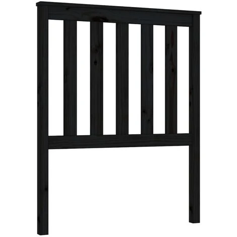 Bed Headboard Black 81x6x101 Cm Solid Wood Pine VidaXL