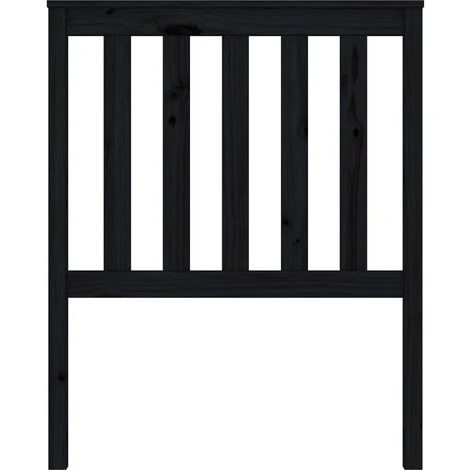 Bed Headboard Black 81x6x101 Cm Solid Wood Pine VidaXL - Image 4
