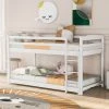 FYFAMILY Children Bunk Bed, Wooden Bed Frame, Sleeper Bedstead With Ladder And Safety Guardrail, For Kids Teenagers Bedroom 90 X 190 Cm White