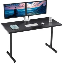 Sunon Computer Desk Study Workstation For Home Office Use Writing Table, Dinner Table Conference Table 120x60x73.6cm Black