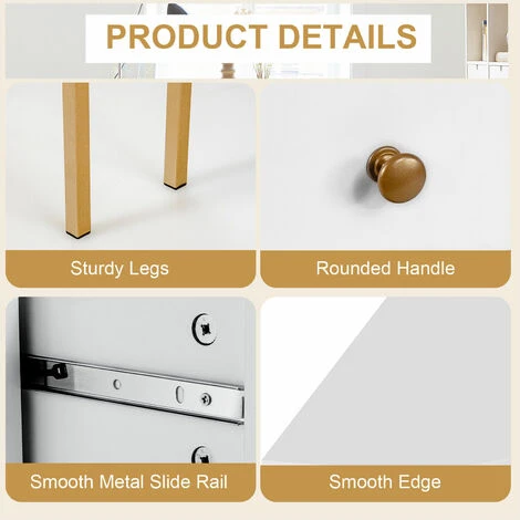 Costway Corner Computer Desk Space Saving Corner Writing Workstation W/ 2 Large Drawers - Image 2