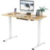 FLEXISPOT Electric Height Adjustable Standing Desk Sit Stand Desk Adjustable Desk Stand Up Desk-(White Frame+ 120x60cm Maple Top)