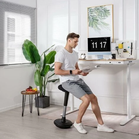 FLEXISPOT Wobble Stool Stay Active Exercise Office Chair Encourage Movement Height Adjustable Seat For Comfortable Working/standing Desk Perching Stool (Black) - Image 2