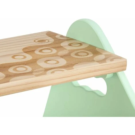 READCLY B. Toys - B. Spaces Peek-A-Boost - Wooden Step Stool - Two-Step Step Stool For Kids Ages 2 And Up (Natural Wood Color & Mint) - Image 4