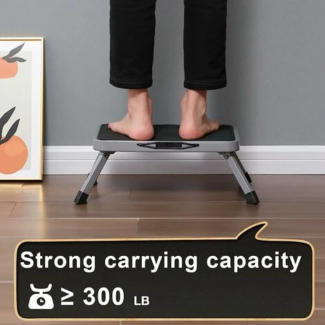 MONLY Steel Folding Step Stool, Portable Stool With Non-Slip Plastic Platform, Max Load 330 Lbs For Adults, Elderly Home, Kitchen, Bathroom - Image 2