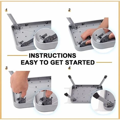 MONLY Steel Folding Step Stool, Portable Stool With Non-Slip Plastic Platform, Max Load 330 Lbs For Adults, Elderly Home, Kitchen, Bathroom - Image 5