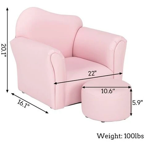 SOEKAVIA Children Single Sofa Bent Back Pink - Image 3