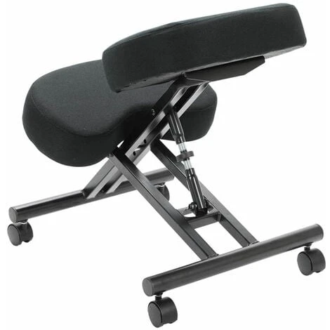 DAY PLUS Ergonomic Kneeling Chair, Adjustable Stool For Home And Office - Improve Your Posture With An Angled Seat - Thick Comfortable Cushions With 4 Caster