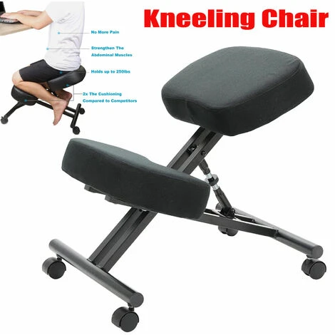 DAY PLUS Ergonomic Kneeling Chair, Adjustable Stool For Home And Office - Improve Your Posture With An Angled Seat - Thick Comfortable Cushions With 4 Caster - Image 3
