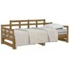 Pull-out Day Bed Honey Brown Solid Wood Pine 2x(80x200) Cm VidaXL