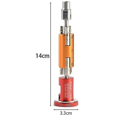 Woosien Srwrn Bicycle Invisible Chain Cutter Repair Tool Multi Portable Kit Hexagon Screwdriver Crank T25 Wrench Chain Rivet Black - Image 2
