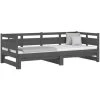 Pull-out Day Bed Grey Solid Wood Pine 2x(90x200) Cm VidaXL