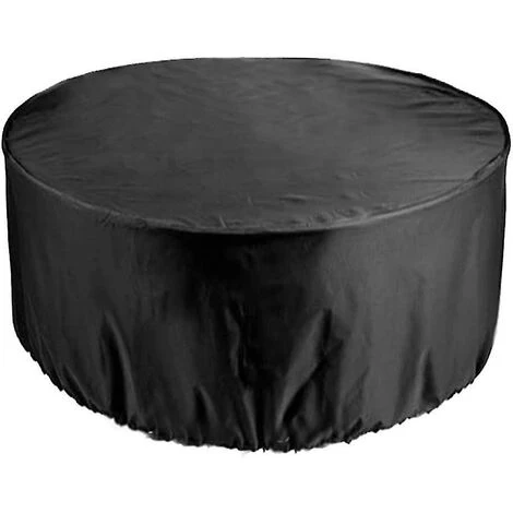 Woosien Garden Table Cover Waterproof Breathable Oxford Fabric Garden Furniture Cover, Round (128x71cm)