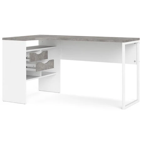 Furniture To Go Function Plus Corner Desk 2 Drawers In White And Grey - Image 5